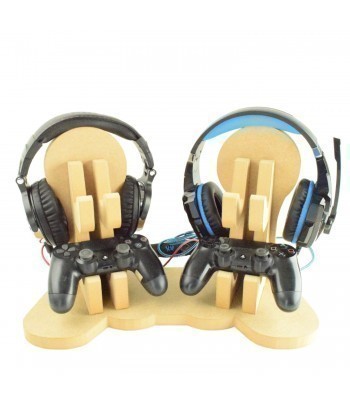 18mm Freestanding MDF Double Gaming Headset & Two Double PlayStation Controller Holders - PlayStation Controller Base 